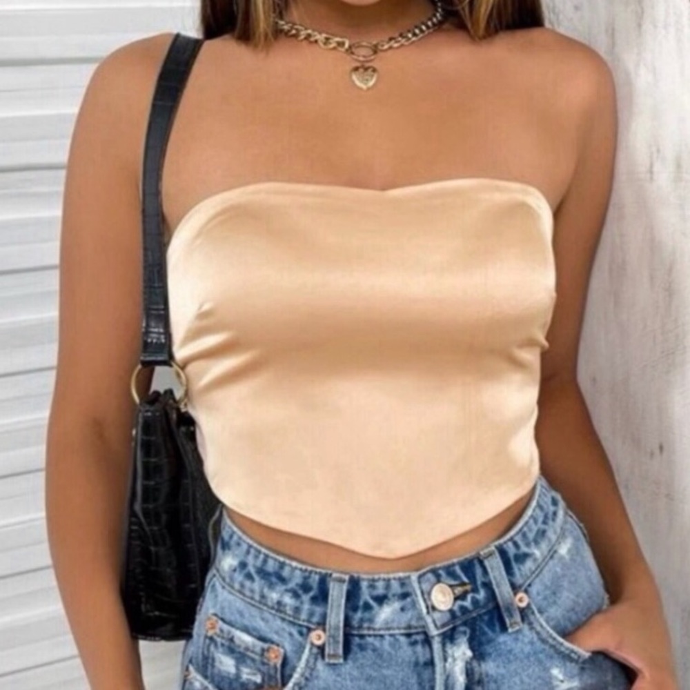 SALE rare cut-out silk tube top